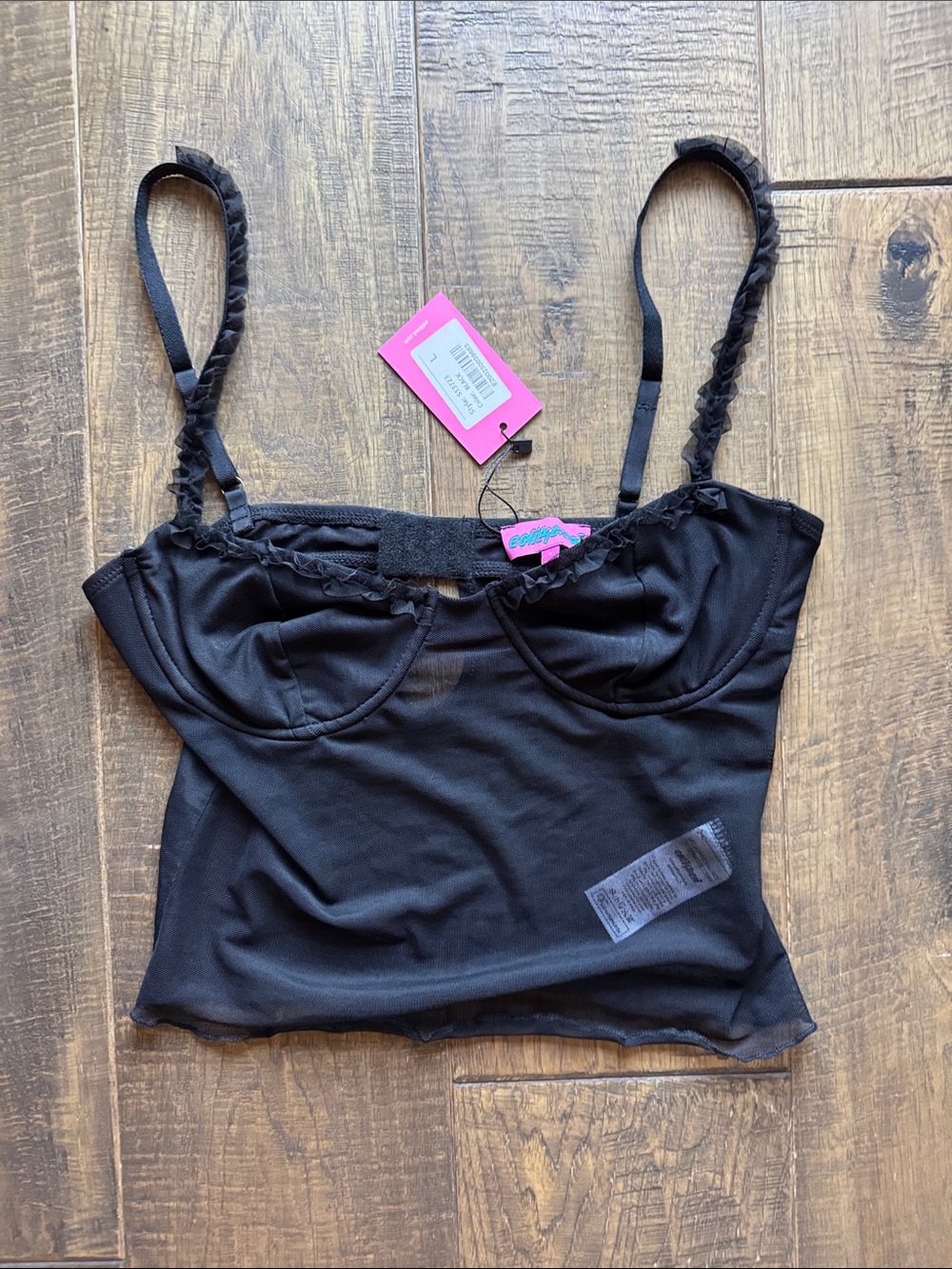 Edikted Black Sheer Bustier Crop Top